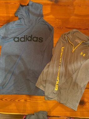adidas Heather Gray Logo Hoodie